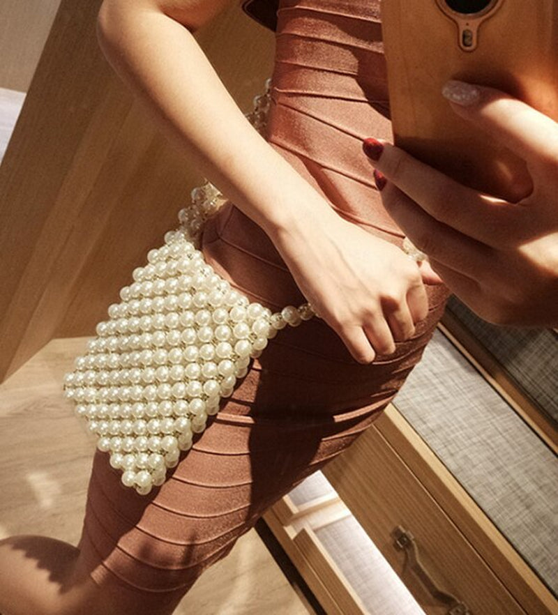 Luxury Pearls Shoulder Bag Beading Vintage Box Totes Women Evening Small Lady Handbag Wholesale Party Bag