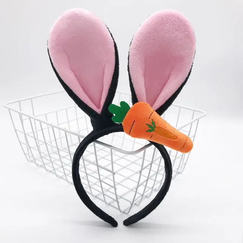 Easter Bunny Ears Headband Plush Rabbit Ears Bunny Girl Cosplay Costume Easter Decoration 2024 Bunny Headwear Hair Accessories