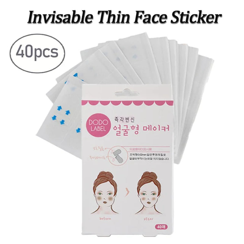 "Instant Face Lift: 40/80Pcs/Set Invisible Tapes for Fox Eyes Shape, V Face, and Facial Slimming - Achieve Youthful and Sculpted Look with Easy-To-Use Stickers - Ultimate Face Care and Skin Care Tools"