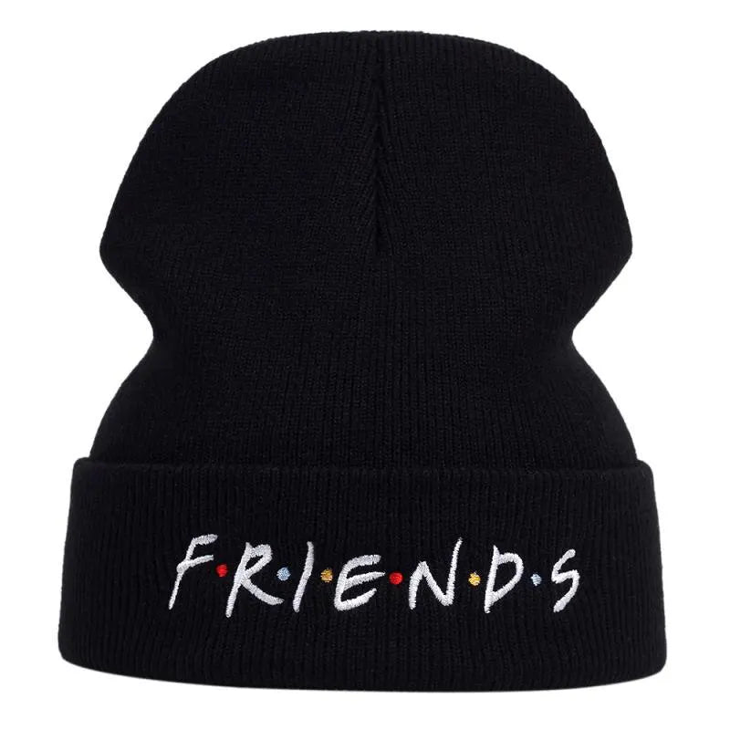 Unisex FRIEND Letter Embroidery Beanies Autumn Winter Warm Hat Hip Cap Beanie Hat Caps for Women Men