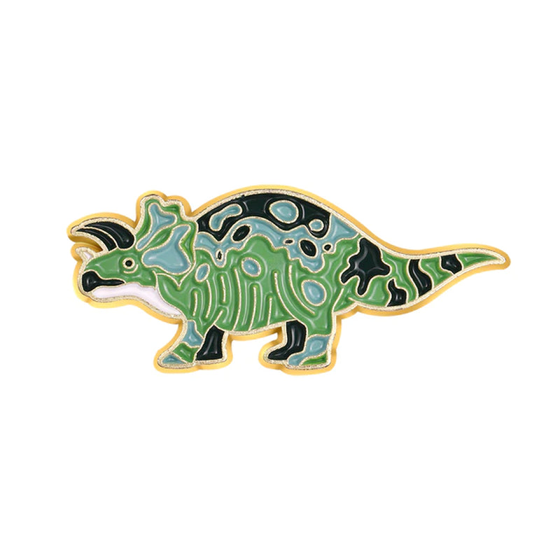 Cartoon Dinosaur Enamel Pins Stegosaurus Pterosauria Brooches for Kids Friends Jurassic Animal Badges Bag Lapel Pin Jewelry Gift