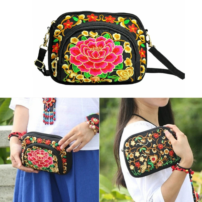 Vintage Women Handbag Hmong Vintage Tote Messenger Hippie Ethnic Shoulder Bag Embroidery Boho