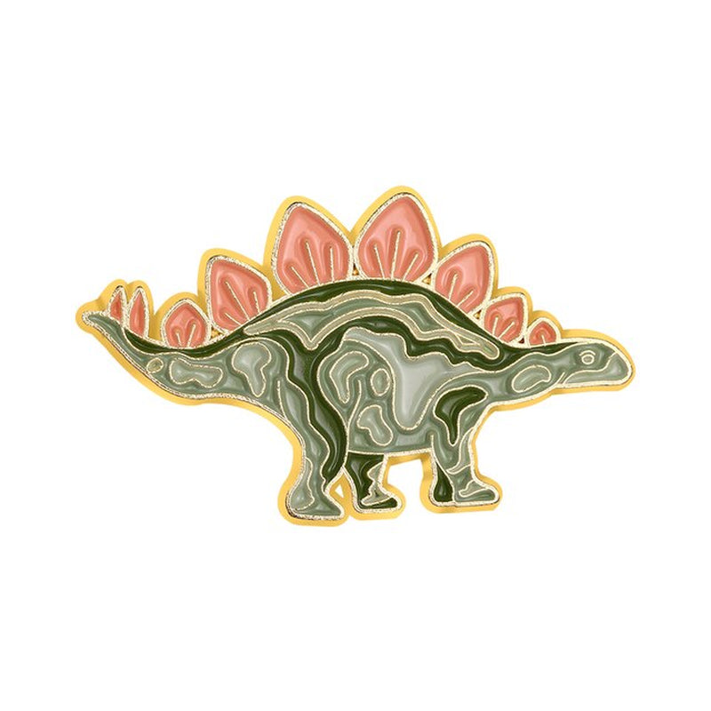 Cartoon Dinosaur Enamel Pins Stegosaurus Pterosauria Brooches for Kids Friends Jurassic Animal Badges Bag Lapel Pin Jewelry Gift