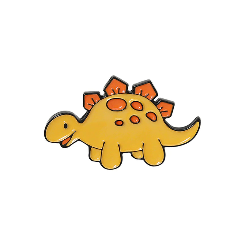 Cartoon Dinosaur Enamel Pins Stegosaurus Pterosauria Brooches for Kids Friends Jurassic Animal Badges Bag Lapel Pin Jewelry Gift